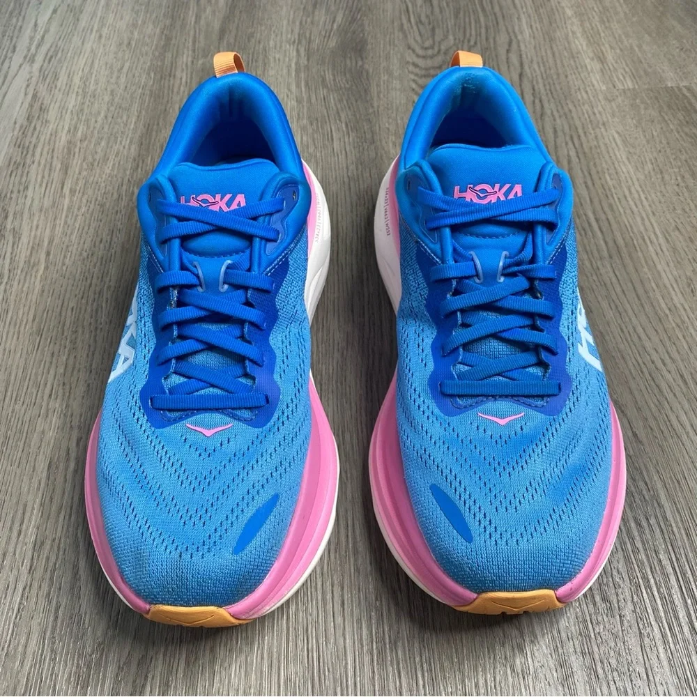 Hoka One One Bondi 8 Womens Size 11 B Blue Running Shoes Sneakers Cushion Walk - Picture 4 of 11